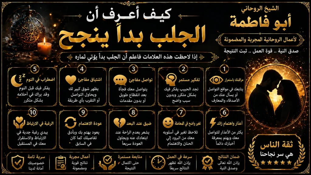كيف اعرف ان الجلب بدا ينجح وما هي علامات نجاح جلب الحبيب